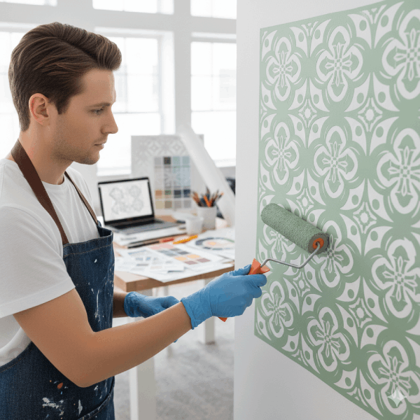 Stencil Painting Process and Results